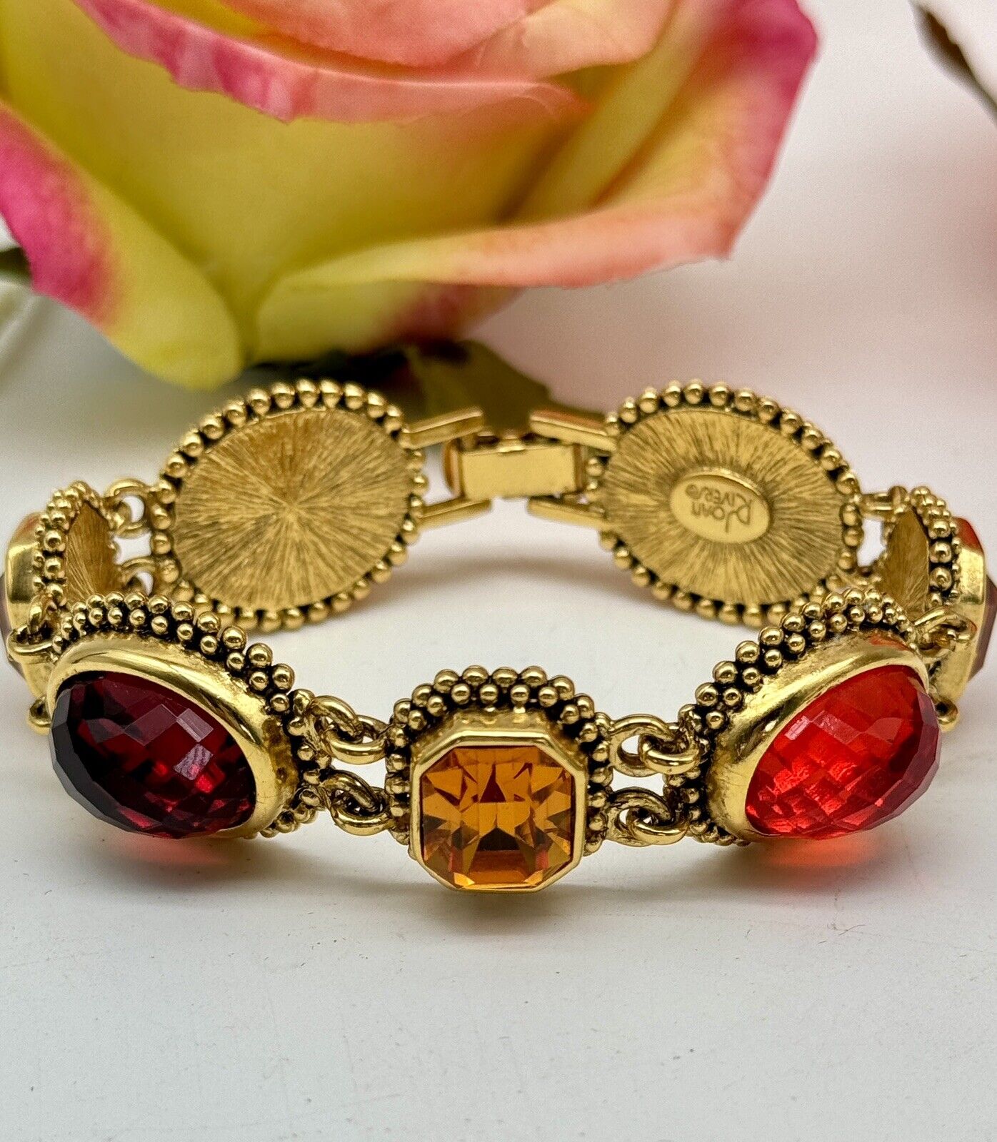 Joan Rivers Autumnal Panel Bracelet circa 6.5” ESTATE FIND