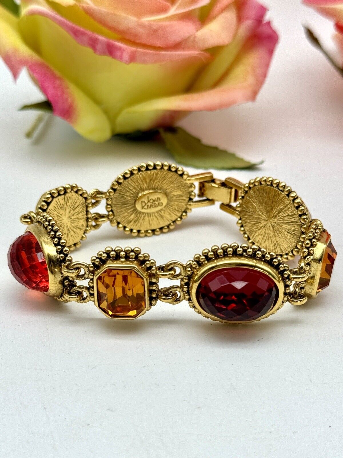 Joan Rivers Autumnal Panel Bracelet circa 6.5” ESTATE FIND