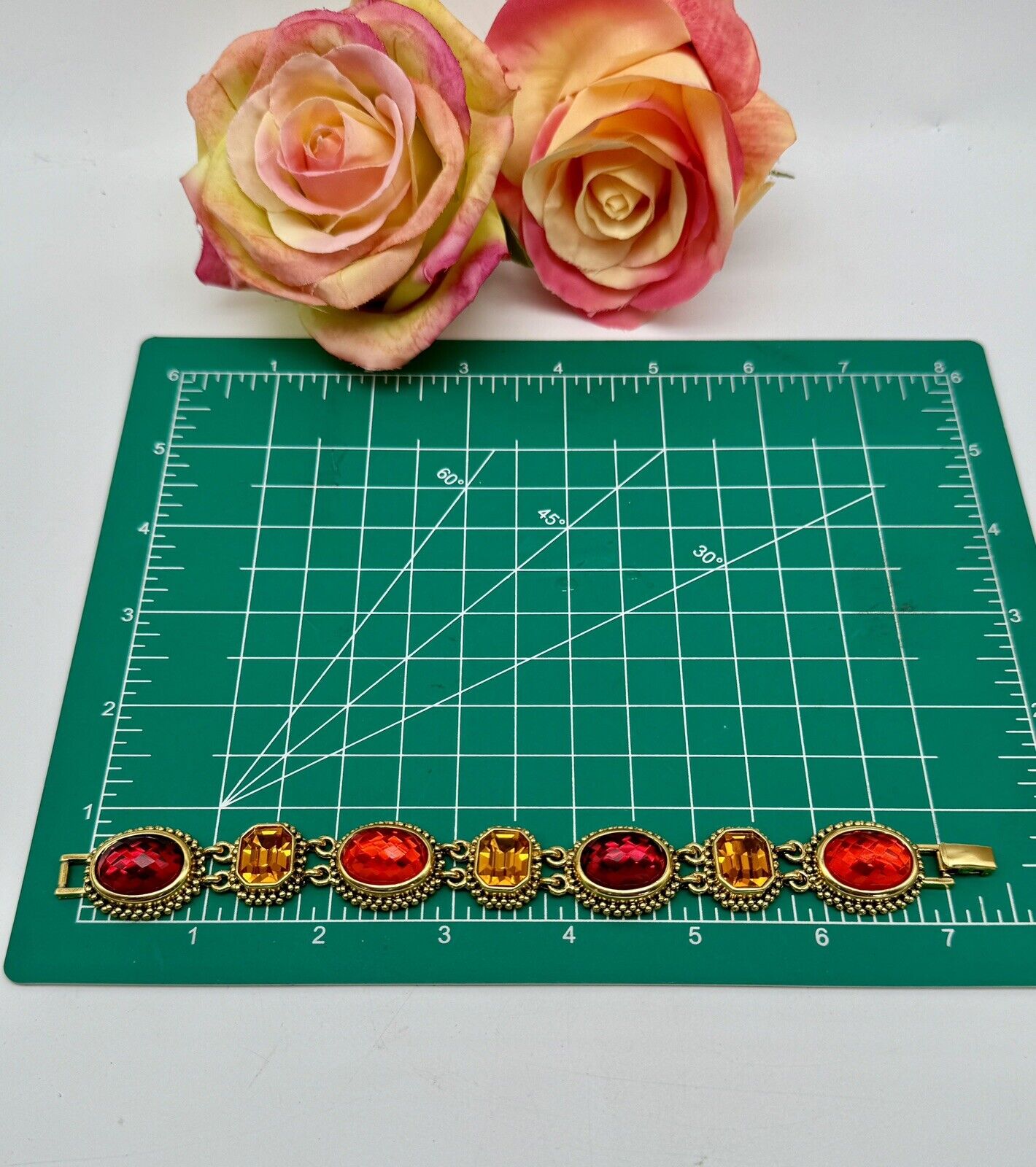 Joan Rivers Autumnal Panel Bracelet circa 6.5” ESTATE FIND