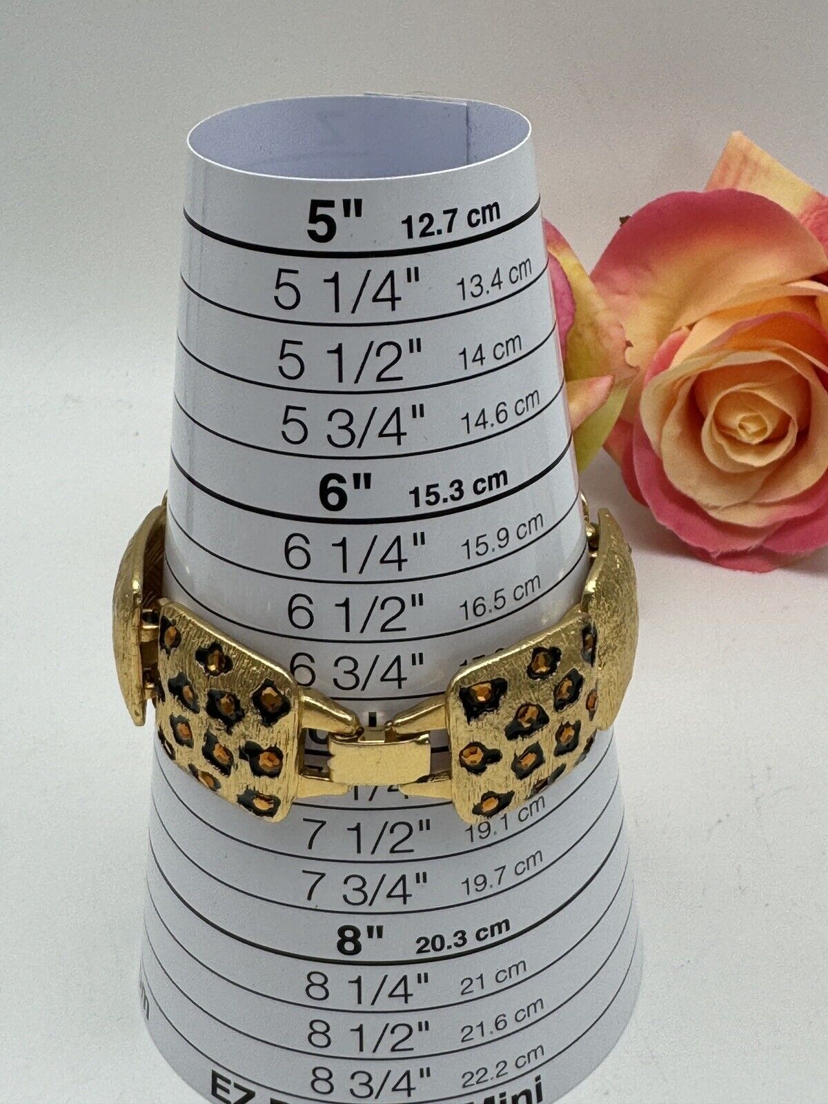 Vintage SIGNED IVANA Leopard Bracelet Gold Tones ca. 7”