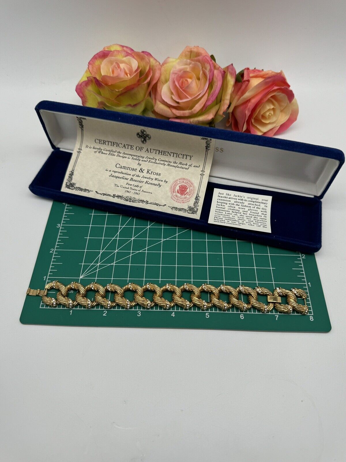 CAMROSE & KROSS JBK Jackie Kennedy Gold Tone/Rhinestone Bracelet ESTATE FIND