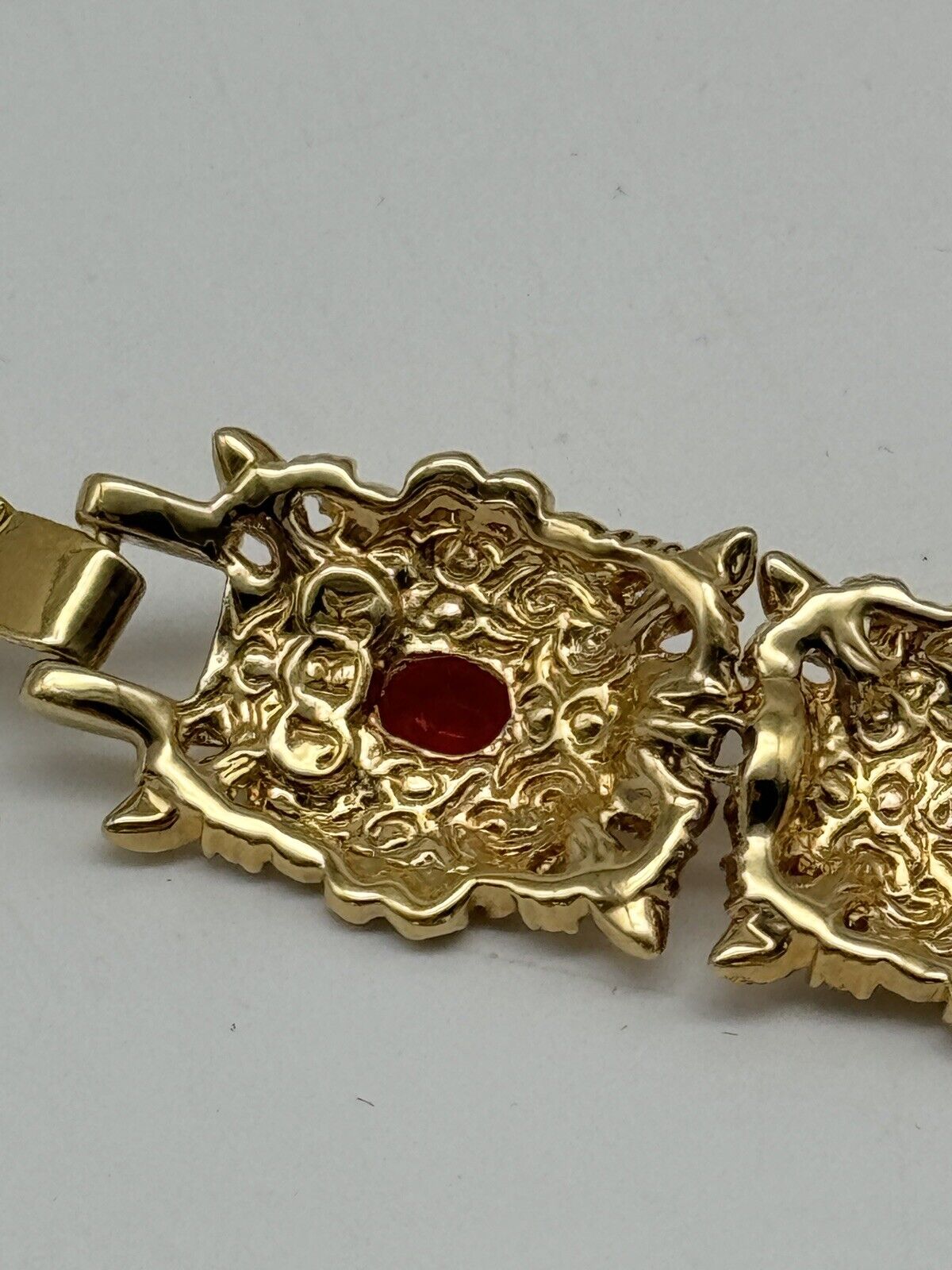 CAMROSE & KROSS Jacqueline Kennedy Red Rhinestone Bracelet Box Estate Find