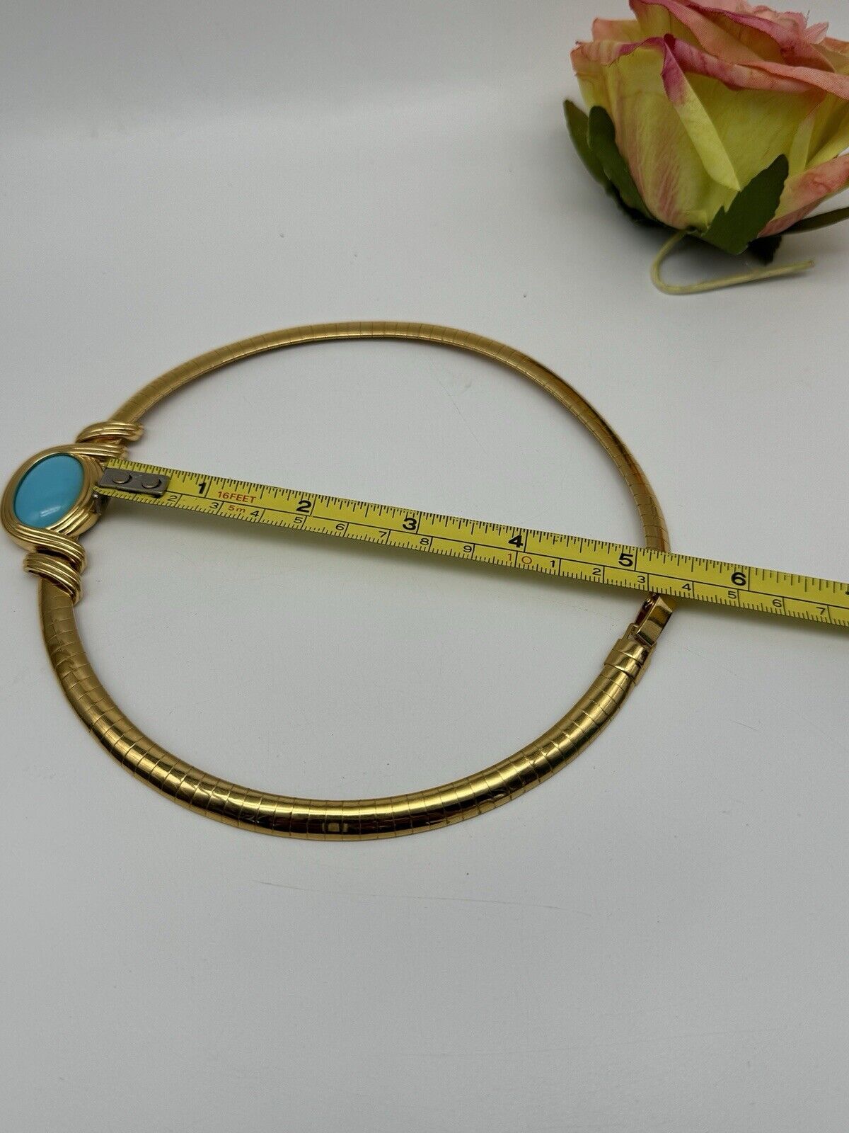 Joan Rivers Omega Gold Tone Interchangeable Turquoise Blue Cabochon Necklace