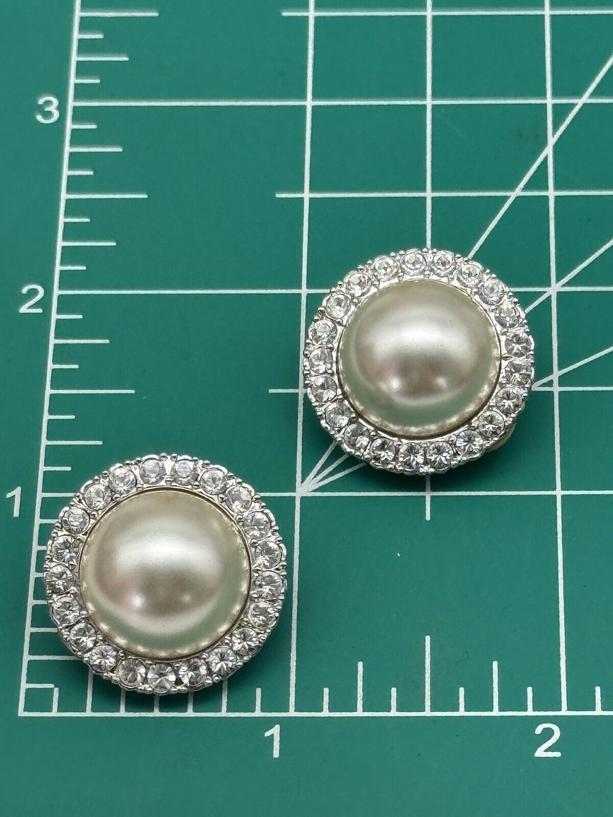 Vintage Camrose & Kross Pearl Stone Earrings ESTATE FIND in Box