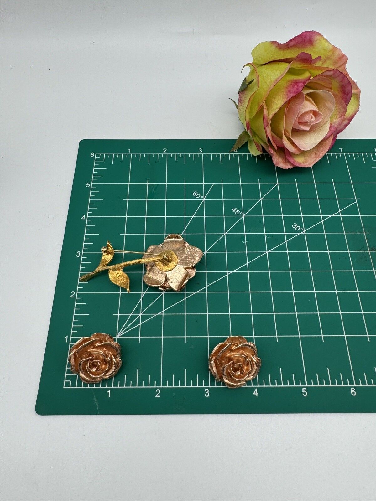 Camrose & Kross ROSE Brooch & Earrings Jacqueline Kennedy Collection - In BOX