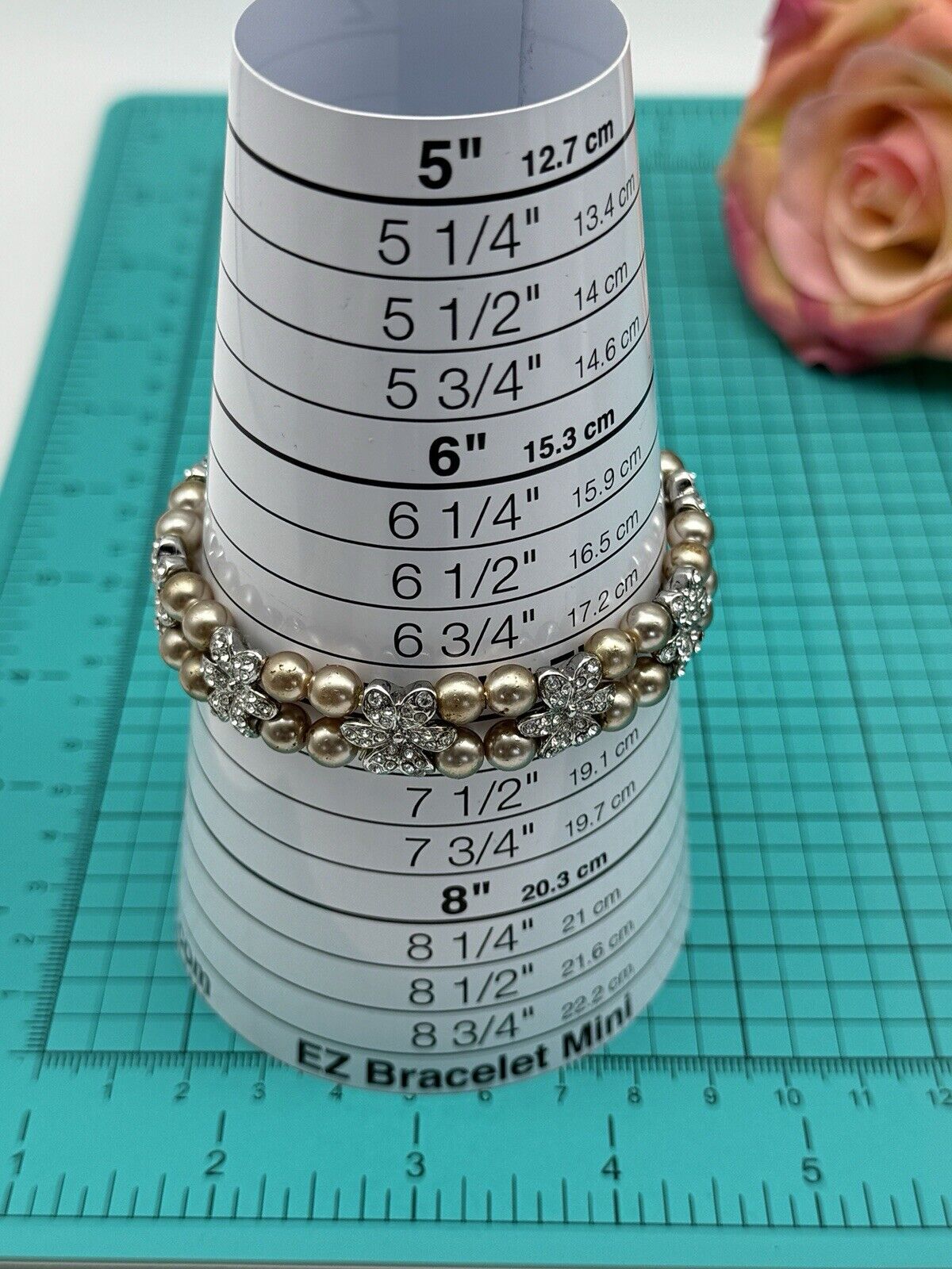 Vintage Nolan Miller Faux Pearl Rhinestone Elastic