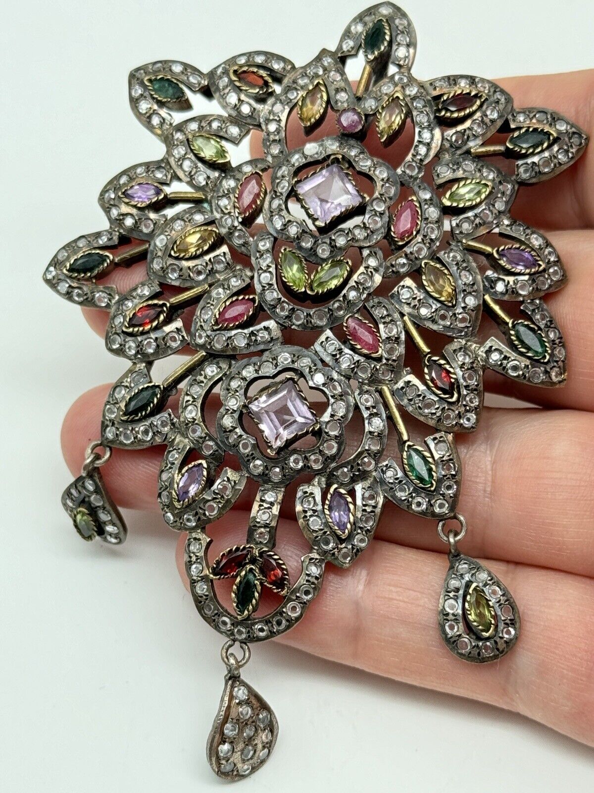 Large Pendant Antique Style With Dangler ARTISAN PIECE EXQUISITE RARE‼️