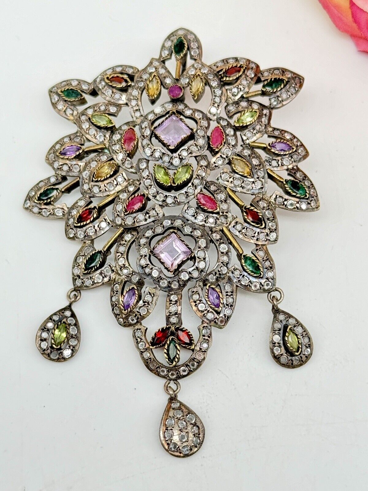 Large Pendant Antique Style With Dangler ARTISAN PIECE EXQUISITE RARE‼️