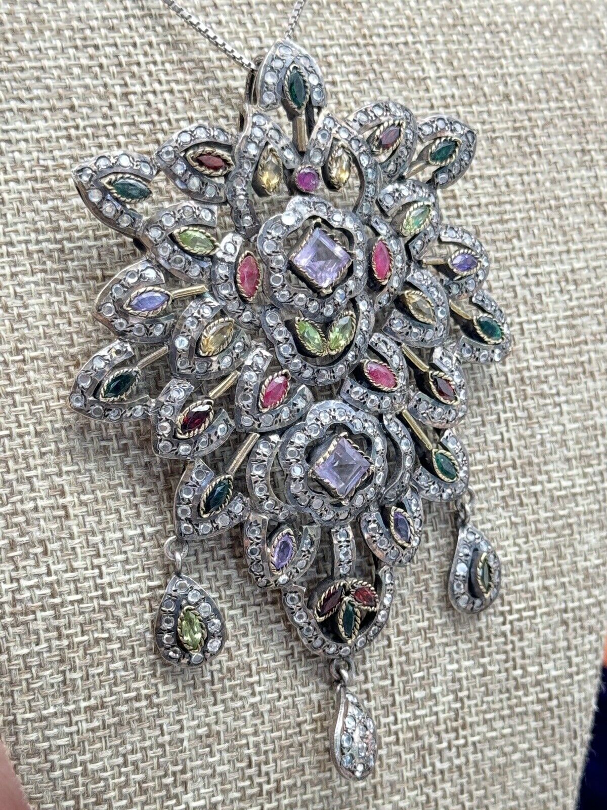 Large Pendant Antique Style With Dangler ARTISAN PIECE EXQUISITE RARE‼️