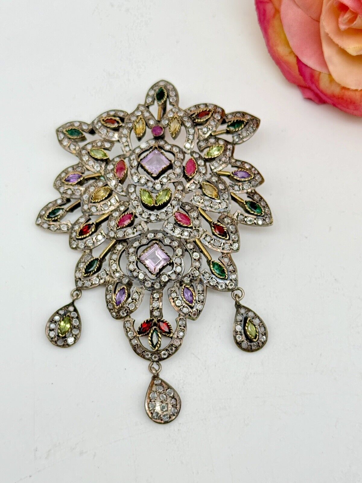 Large Pendant Antique Style With Dangler ARTISAN PIECE EXQUISITE RARE‼️