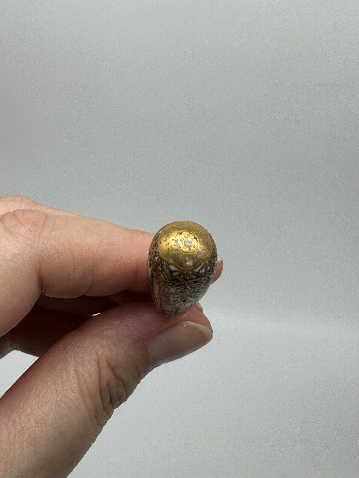 Antique Japanese Satsuma Style Hat Pin Bamboo Pattern Circa 9.5”