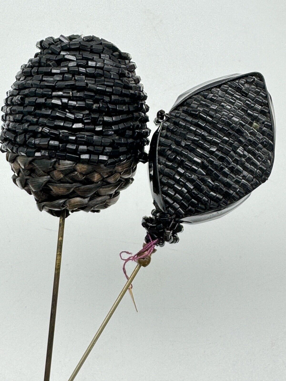 Pair Of 2 Black Vintage Hat Pins SOLD AS IS‼️