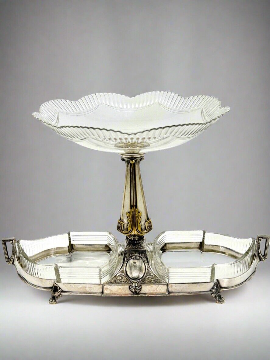 Art Deco WMF EPERGNE Center Piece EPERGNE Silver Plate Gondola Design RARE‼️