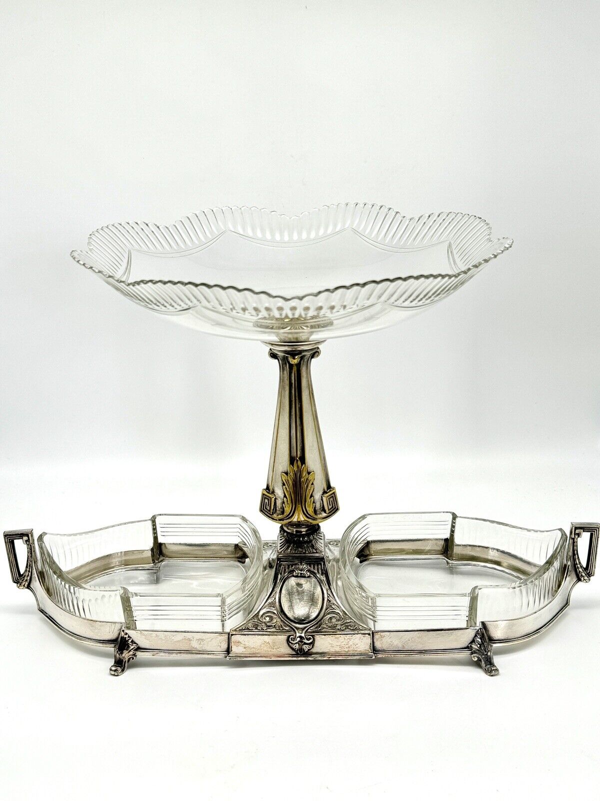 Art Deco WMF EPERGNE Center Piece EPERGNE Silver Plate Gondola Design RARE‼️
