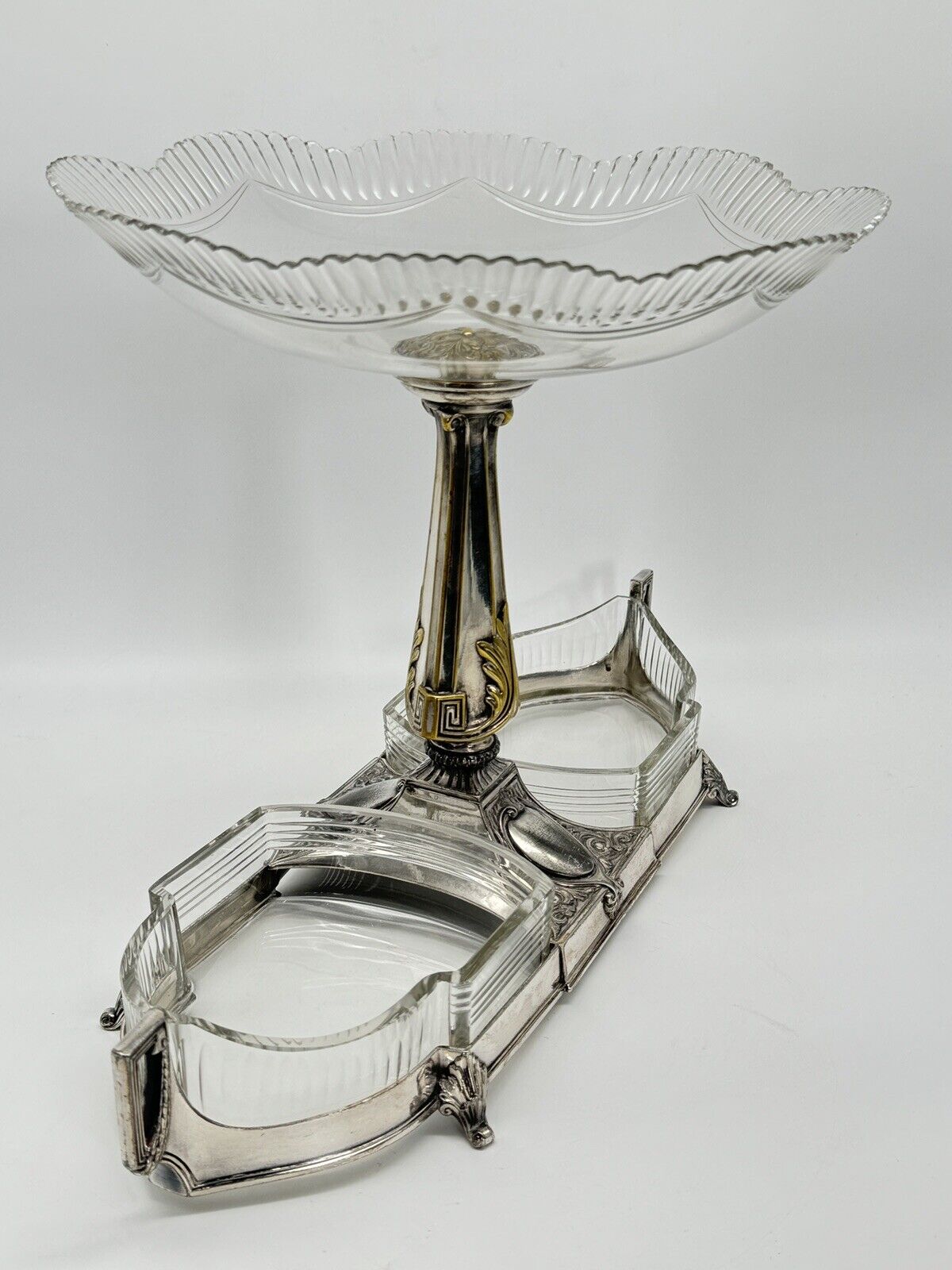 Art Deco WMF EPERGNE Center Piece EPERGNE Silver Plate Gondola Design RARE‼️