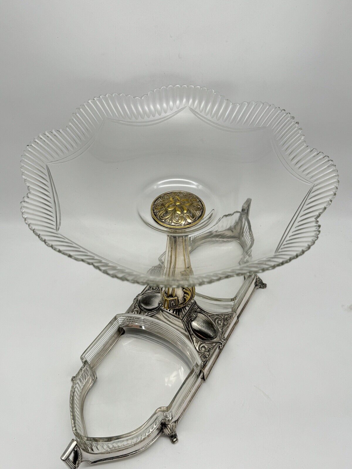 Art Deco WMF EPERGNE Center Piece EPERGNE Silver Plate Gondola Design RARE‼️
