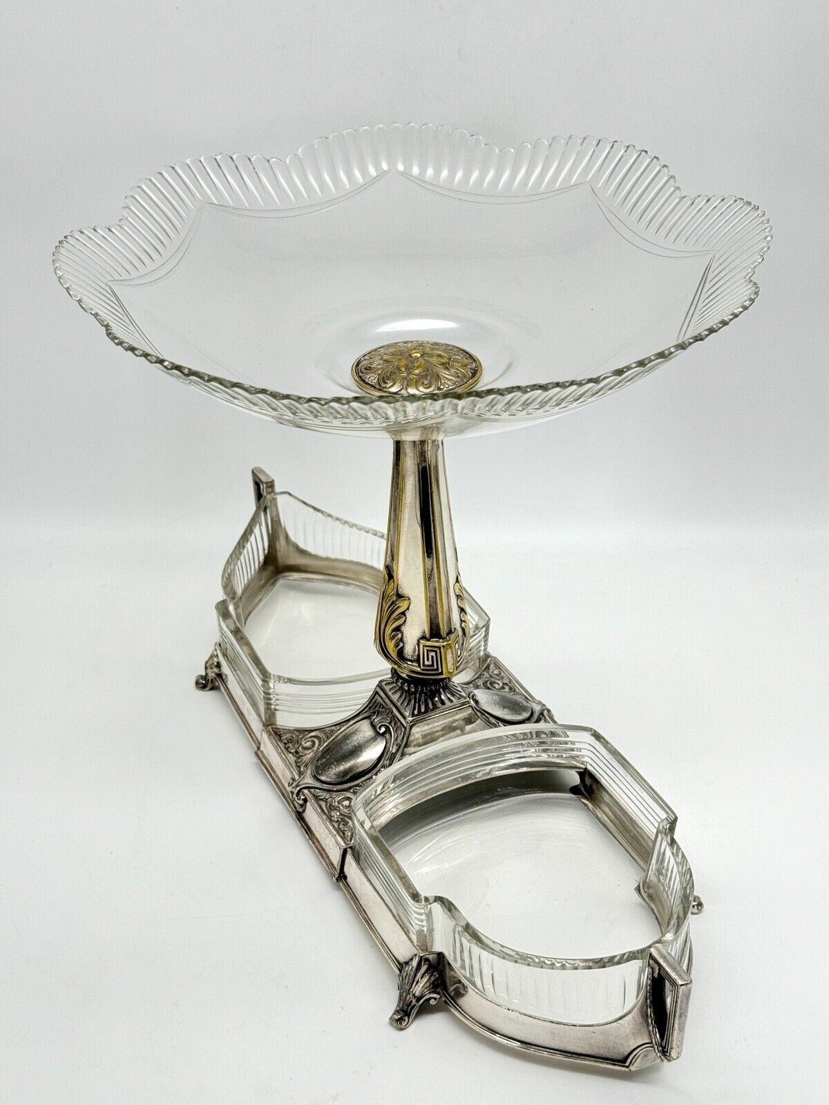 Art Deco WMF EPERGNE Center Piece EPERGNE Silver Plate Gondola Design RARE‼️
