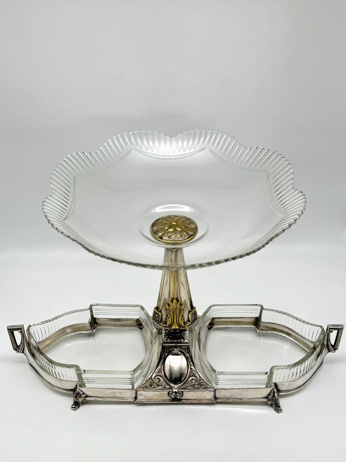 Art Deco WMF EPERGNE Center Piece EPERGNE Silver Plate Gondola Design RARE‼️
