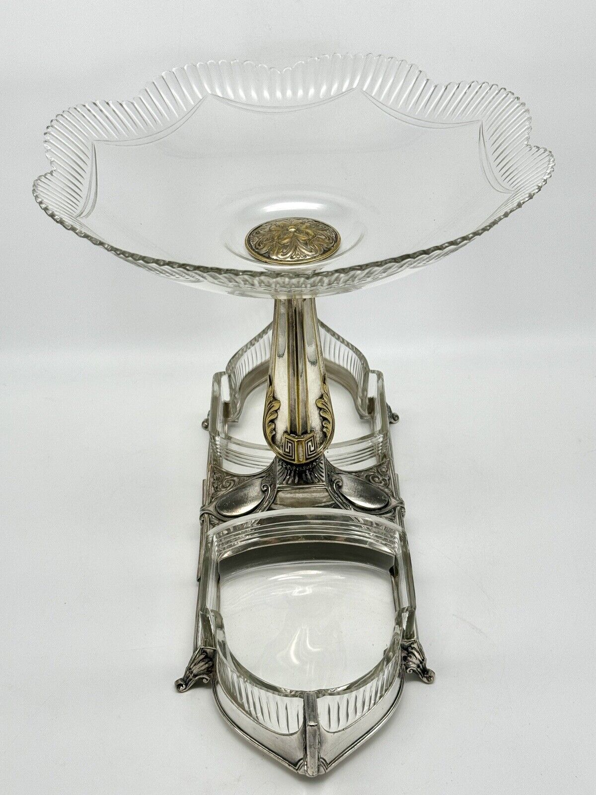 Art Deco WMF EPERGNE Center Piece EPERGNE Silver Plate Gondola Design RARE‼️