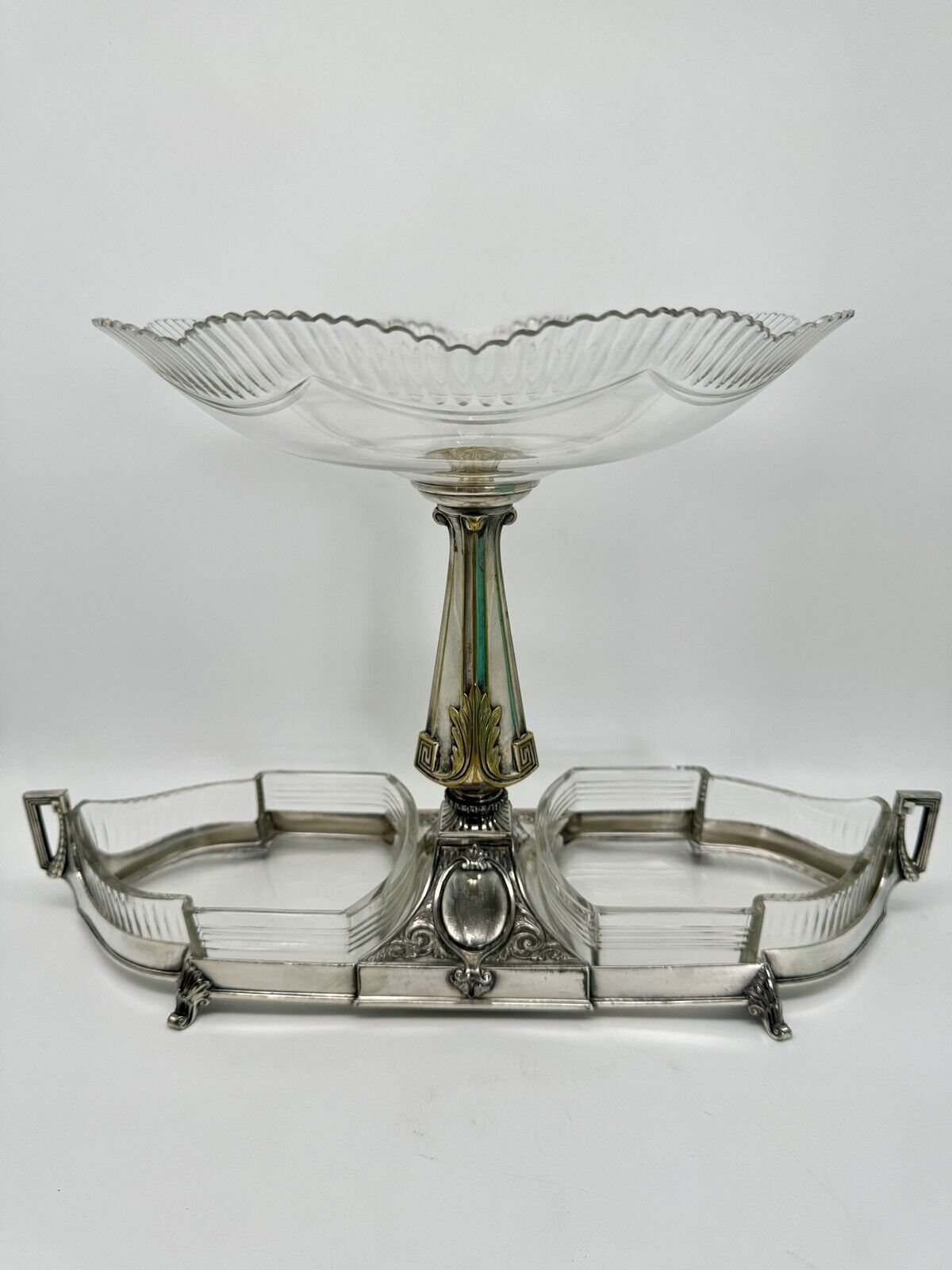 Art Deco WMF EPERGNE Center Piece EPERGNE Silver Plate Gondola Design RARE‼️