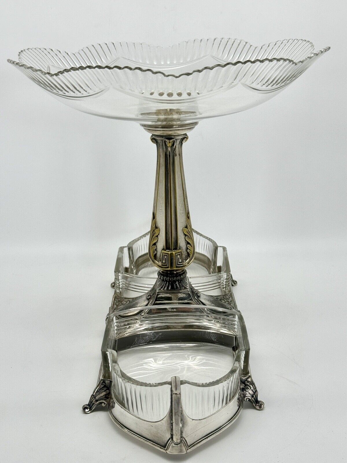 Art Deco WMF EPERGNE Center Piece EPERGNE Silver Plate Gondola Design RARE‼️