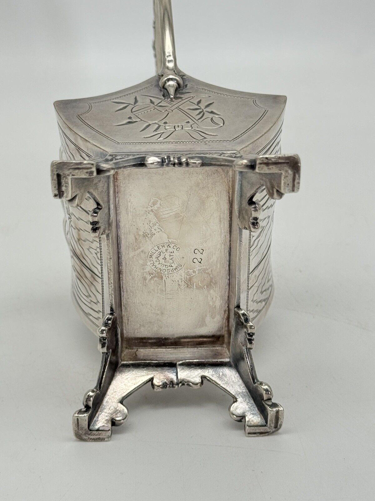 Antique Victorian Silver Plate Pipe Or Stand RARE SIMPSON HALL MILLER