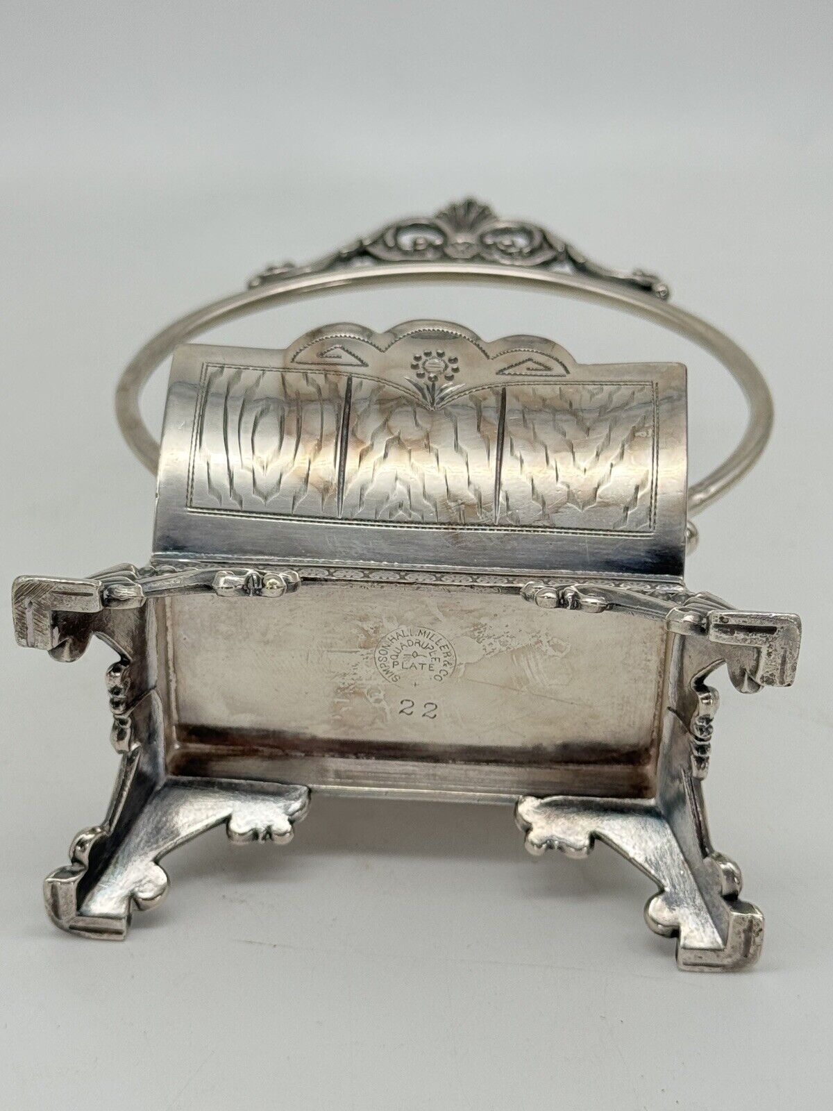 Antique Victorian Silver Plate Pipe Or Stand RARE SIMPSON HALL MILLER