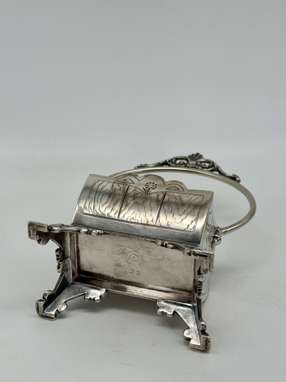 Antique Victorian Silver Plate Pipe Or Stand RARE SIMPSON HALL MILLER
