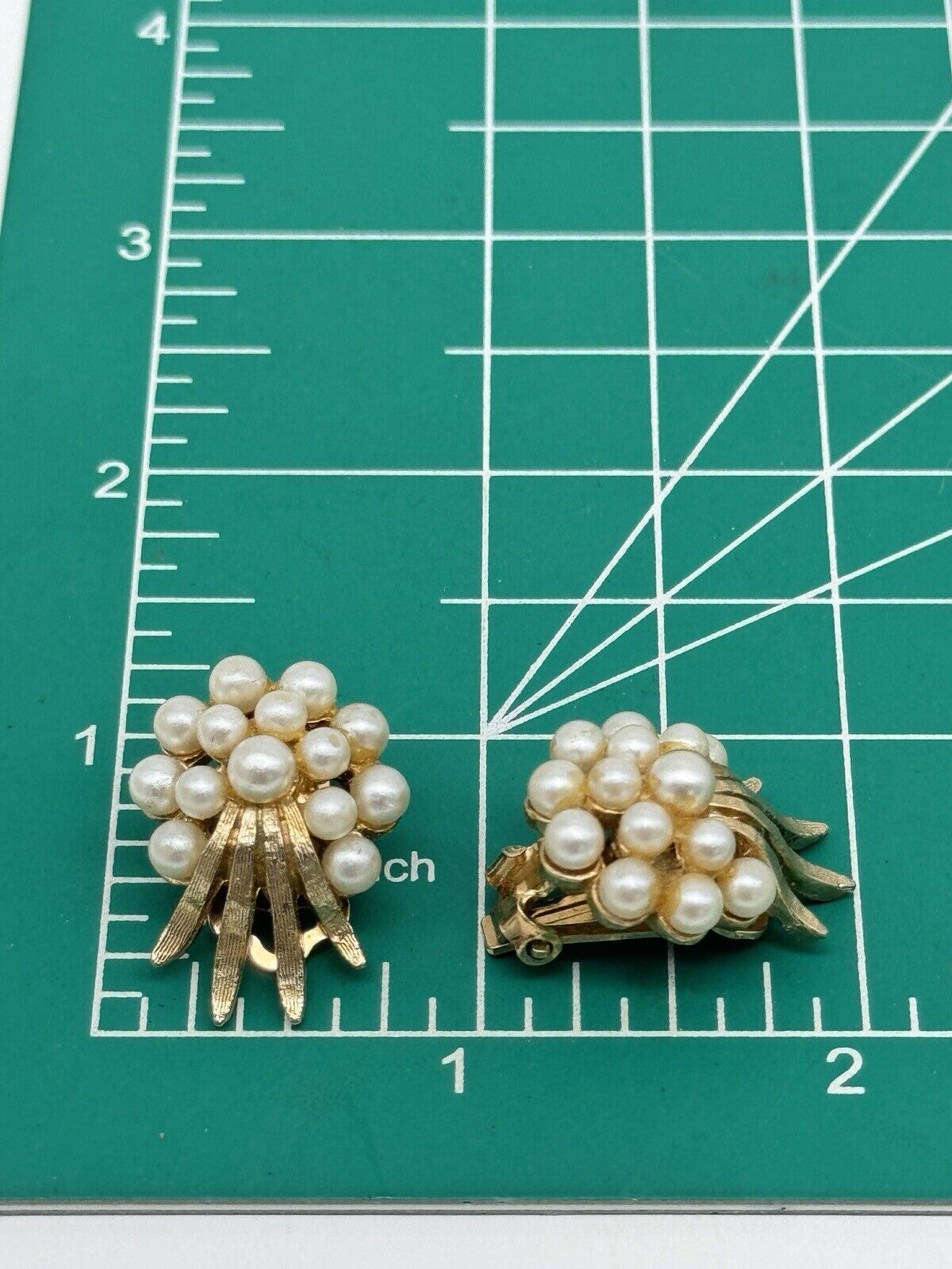 Vintage Faux Pearl Goldtone Clip-on Earrings ESTATE FIND