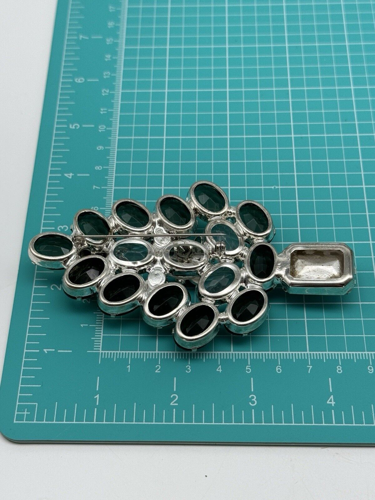 Vintage Gale & Friends Attributed Large Christmas Tree Statement Brooch Green, Black Bees