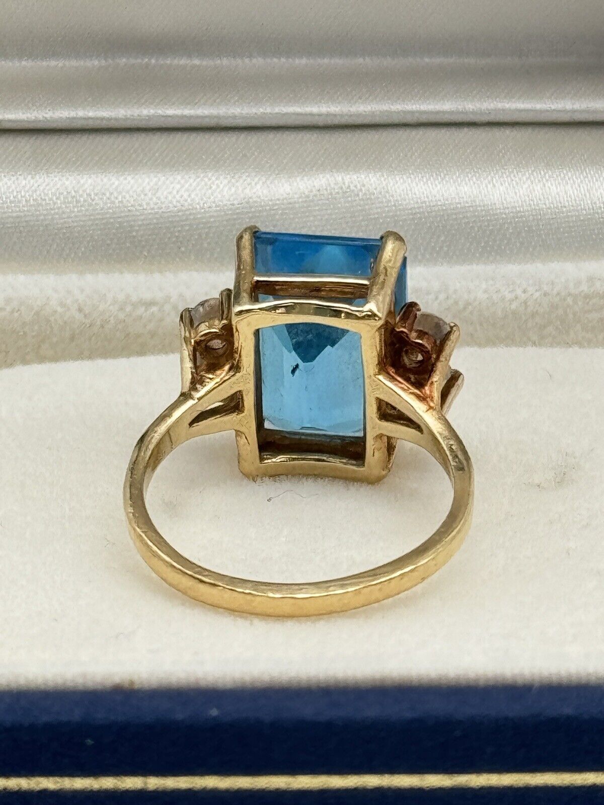 Vintage 14kt Gold Swiss Topaz Cocktail Ring Size 6.5 ESTATE FIND