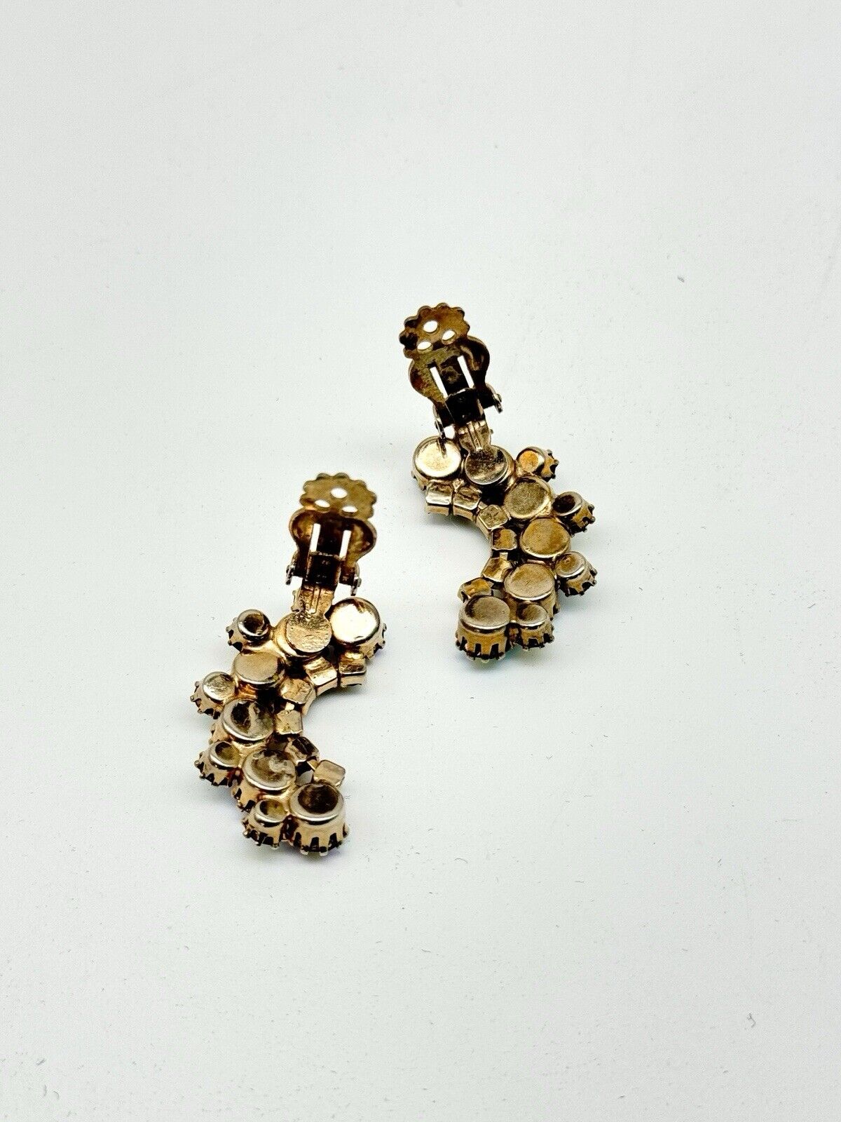 Verified JULIANE D&E Earrings Blue Crescent AB RHINESTONE Ref #1250