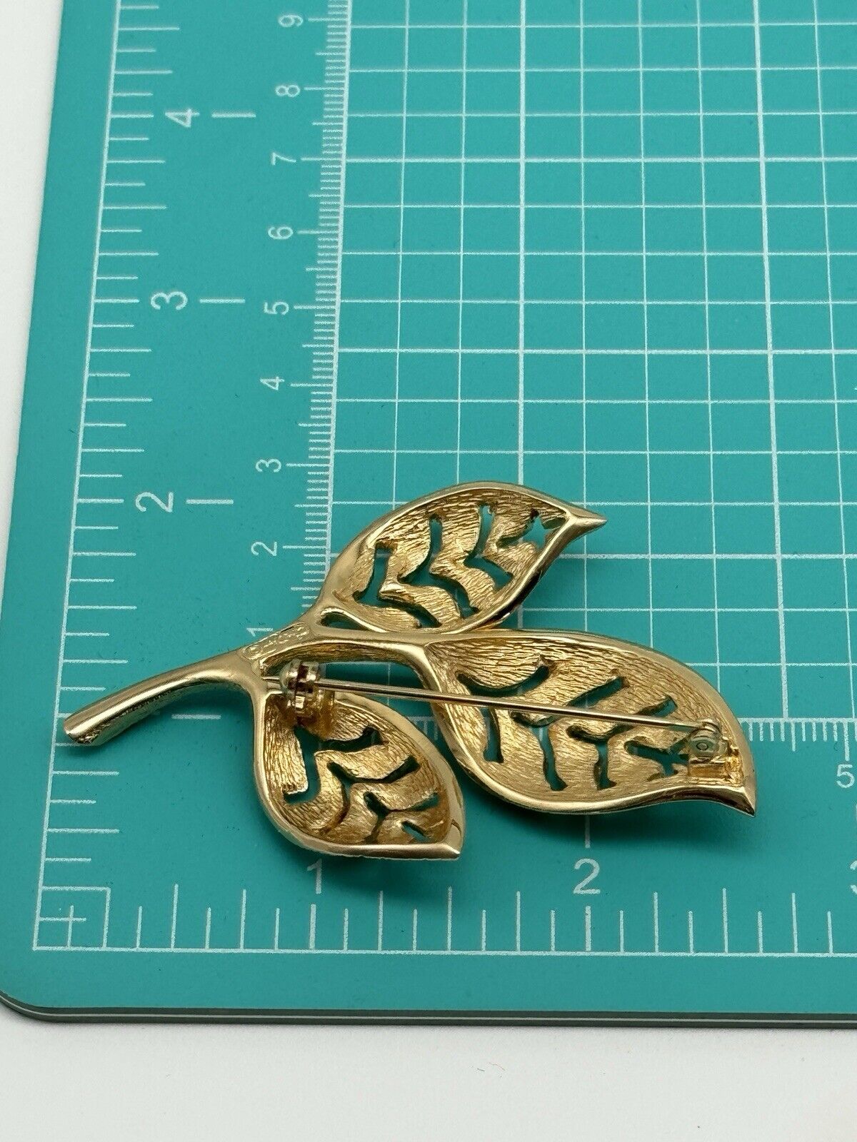 Vintage “DIOR” Brooch SIGNED” Chr. Dior ©️”Leaf Branch Goldtone ESTATE FIND
