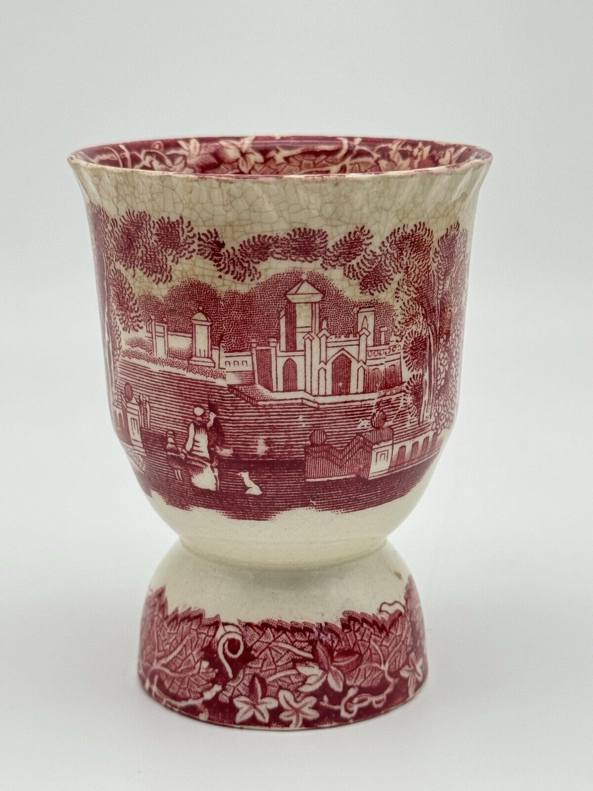 ANTIQUE MASON’S VISTA RED TRANSFERWARE DOUBLE EGG CUP 4”