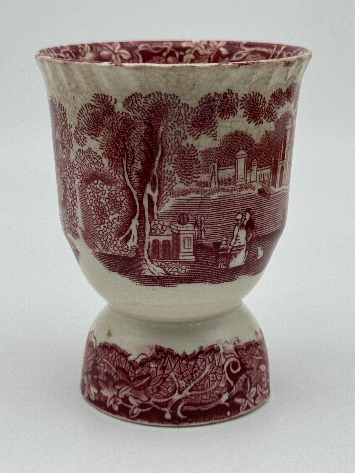 ANTIQUE MASON’S VISTA RED TRANSFERWARE DOUBLE EGG CUP 4”