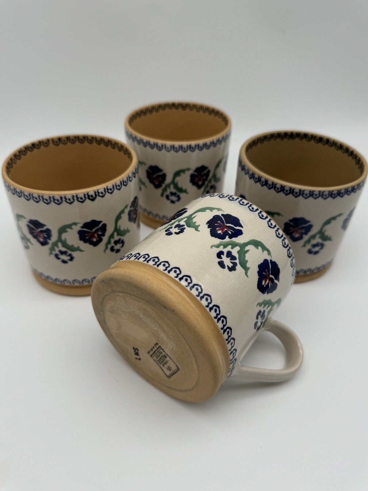 Nicholas Mosse Pansy Pottery Mug Set of 4