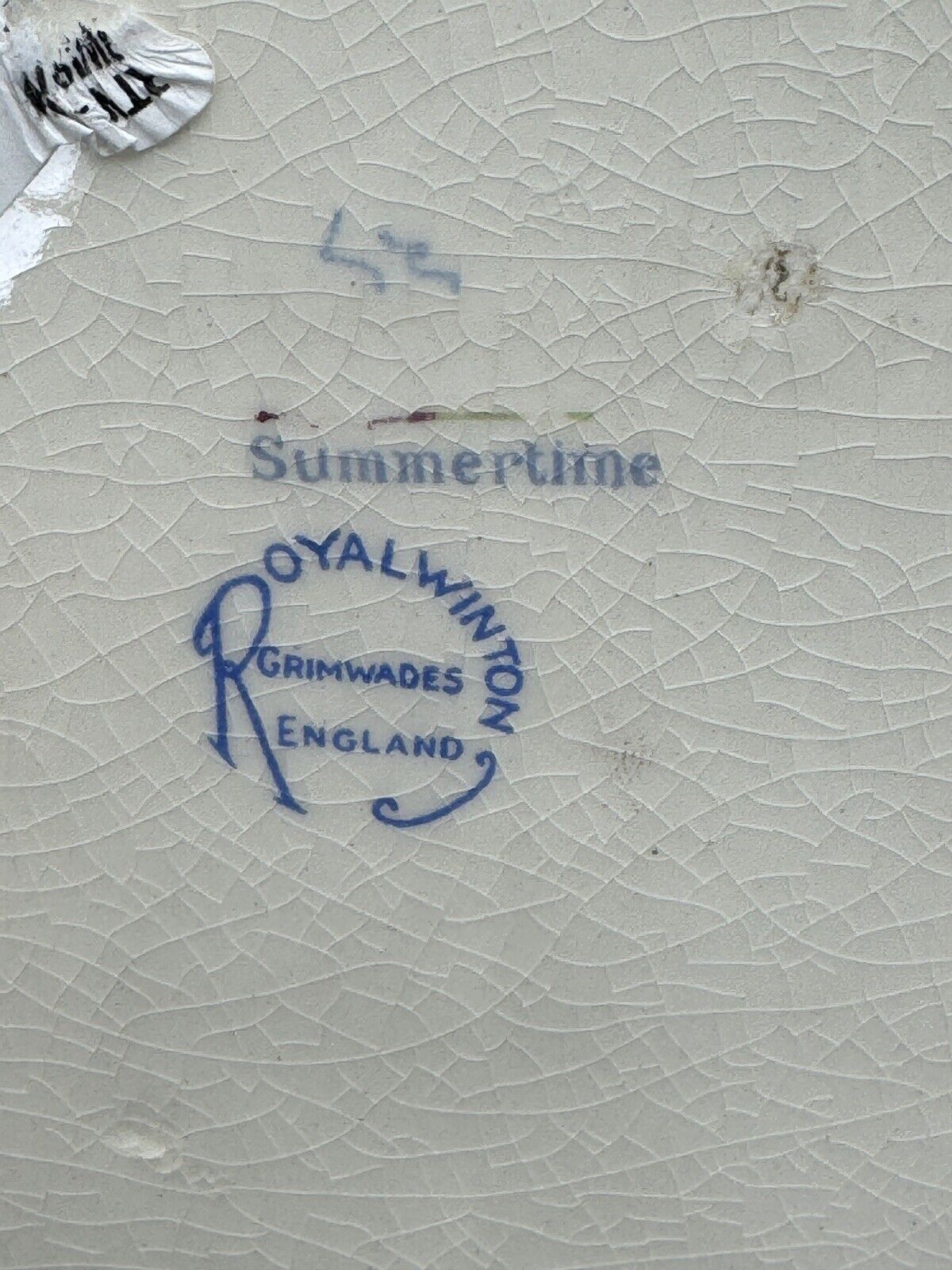 Royal Winton Grimwades China Summertime CHINTZ Wedgwood Border Large Plate 12"