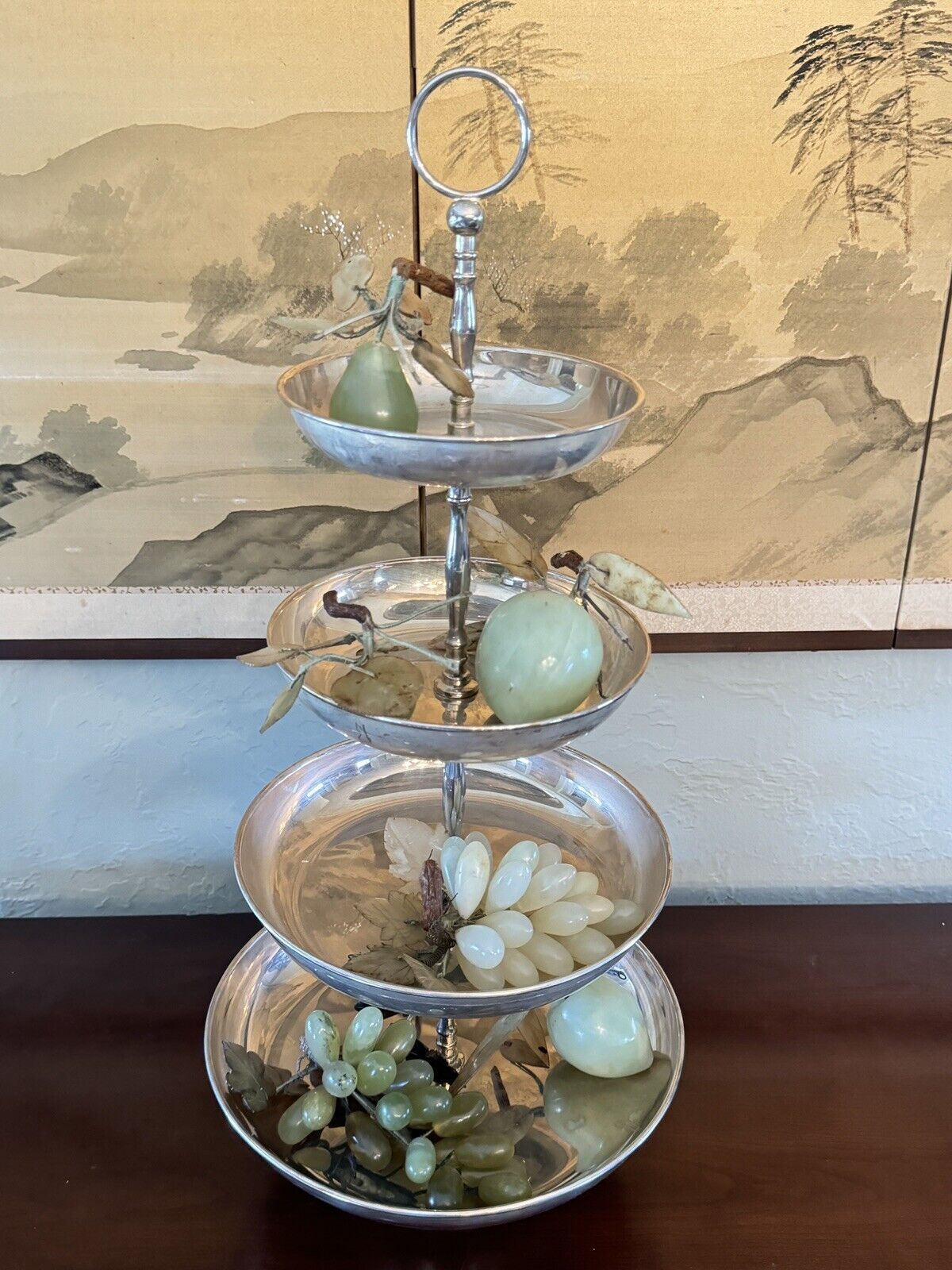 Vintage 4 Tier Silver Plated Server Tray Stand International Silver DECORATIVE