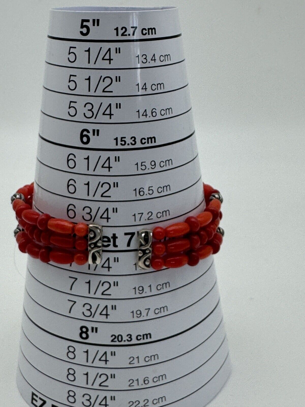 Vintage CP “CAROLYN POLLACK” Bracelet Cuff Coral Beads Sterling SIGNED Estate Find