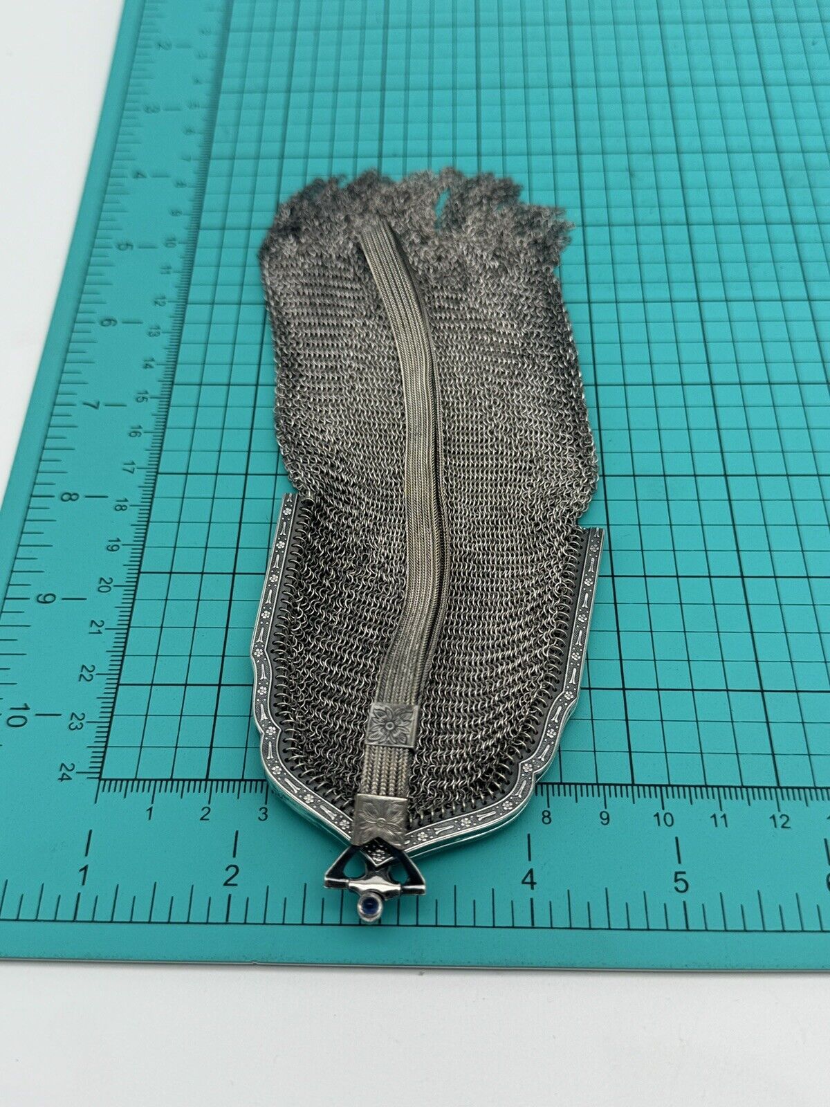 1920s Whiting & Davis Chain Mail Flapper Purse Fringed