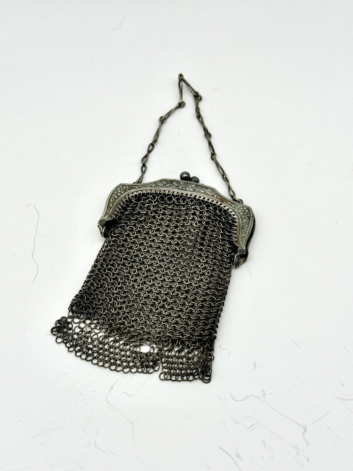 Antique Victorian Chainmail Chatelaine Purse ESTATE FIND
