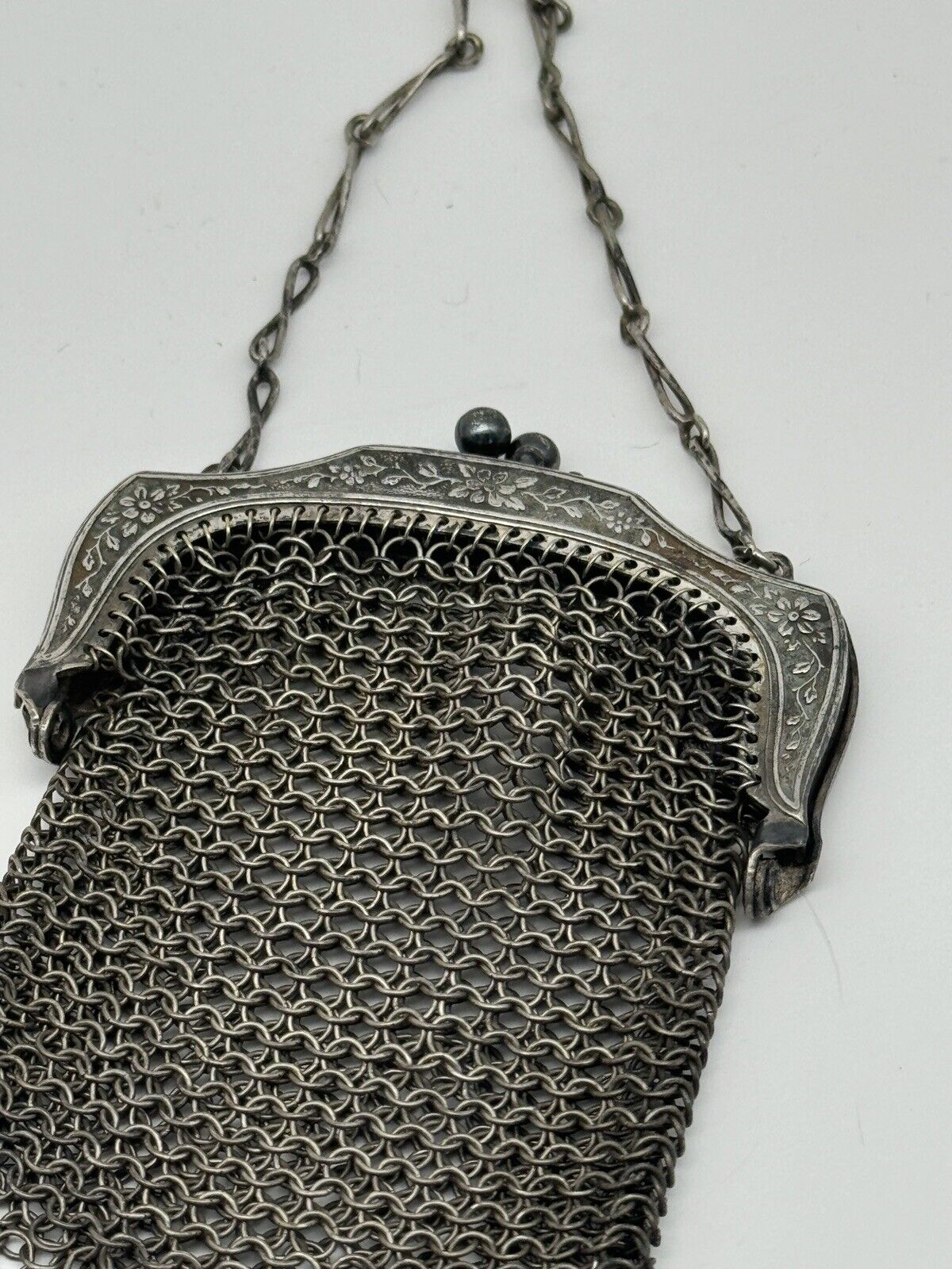 Antique Victorian Chainmail Chatelaine Purse ESTATE FIND