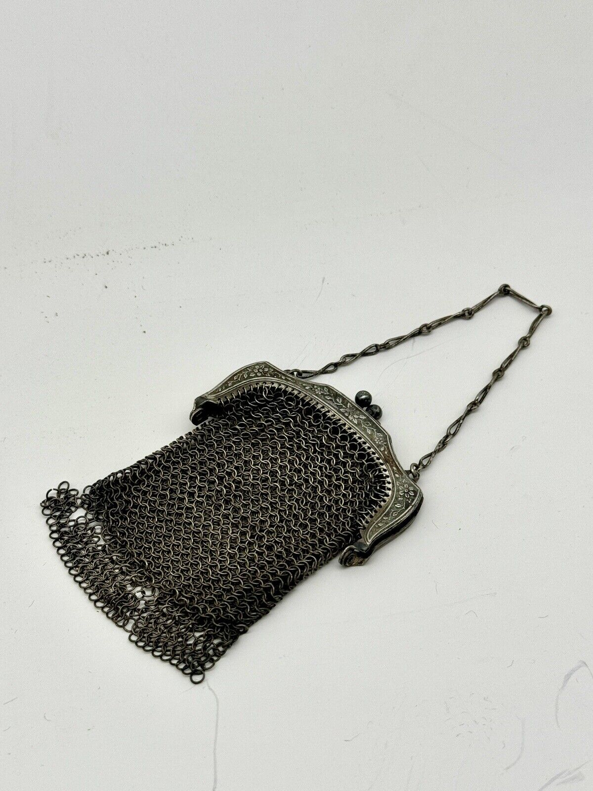 Antique Victorian Chainmail Chatelaine Purse ESTATE FIND