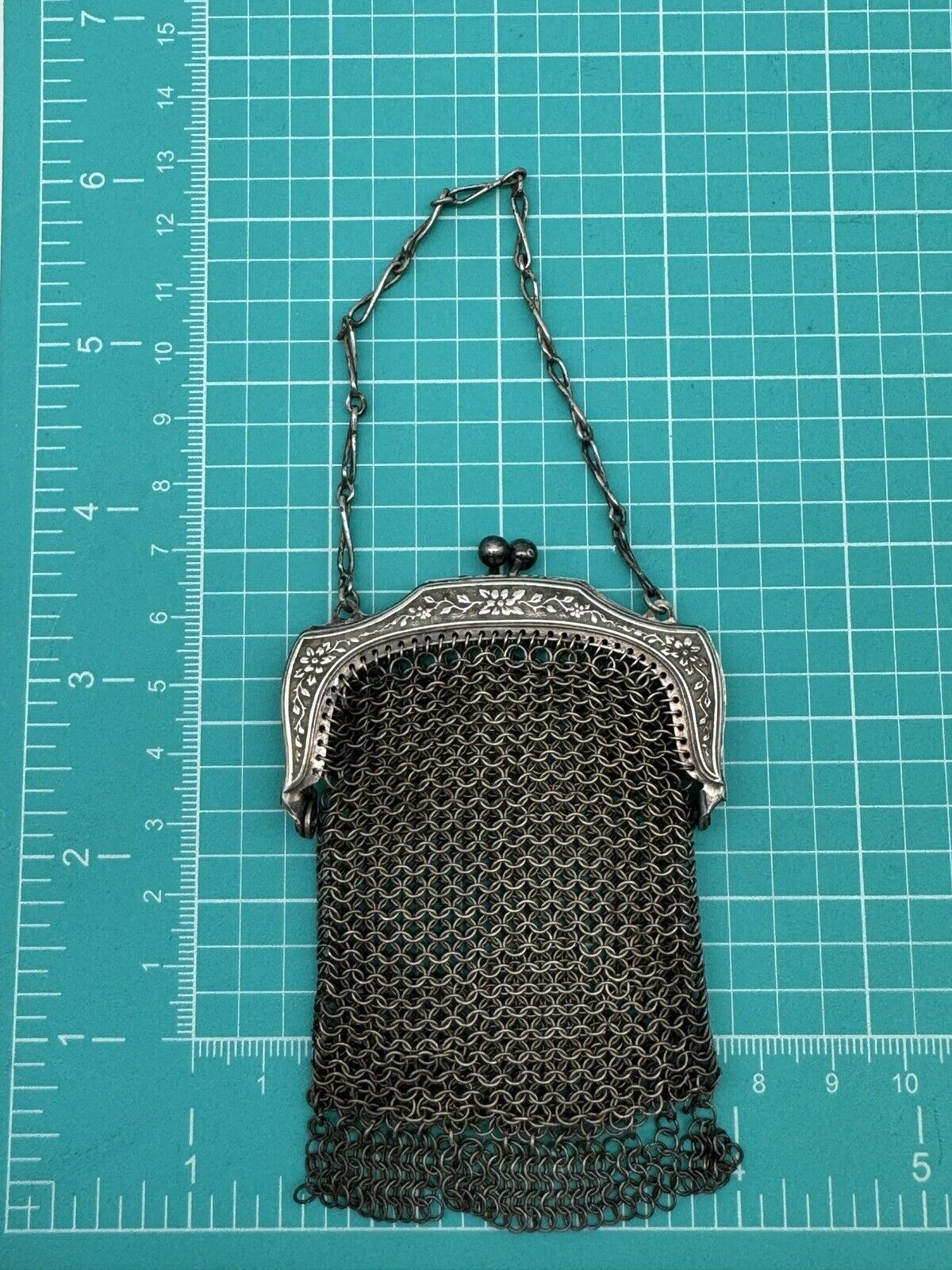 Antique Victorian Chainmail Chatelaine Purse ESTATE FIND