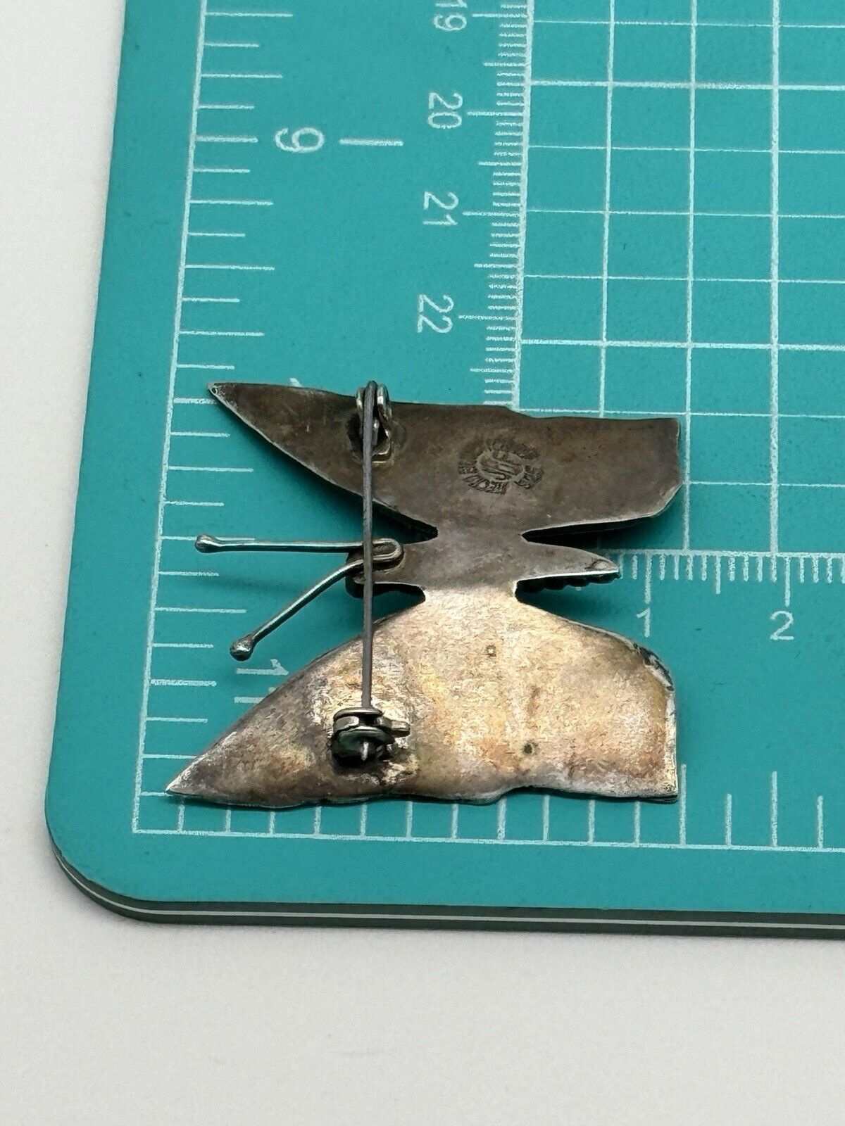 VINTAGE JBF MEXICO STERLING SILVER ABALONE SHELL BUTTERFLY BROOCH