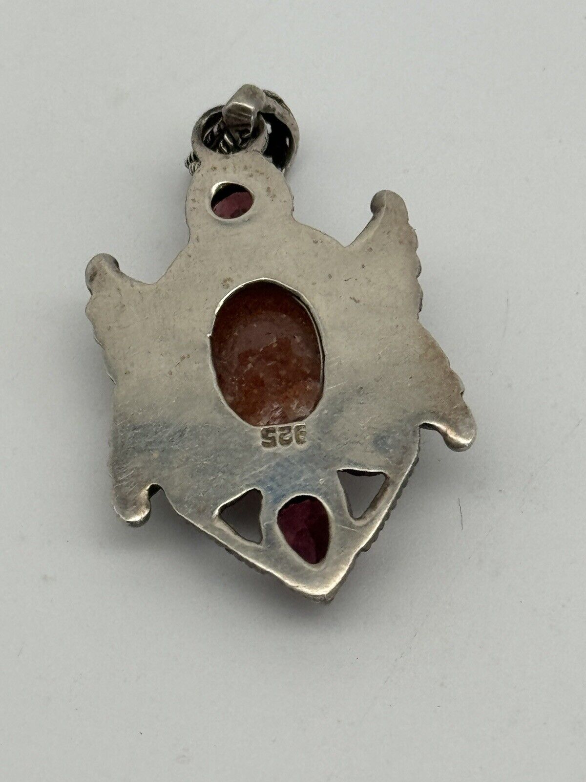 Vintage STERLING Pendant Pink Amethyst & Gemstone Estate Find