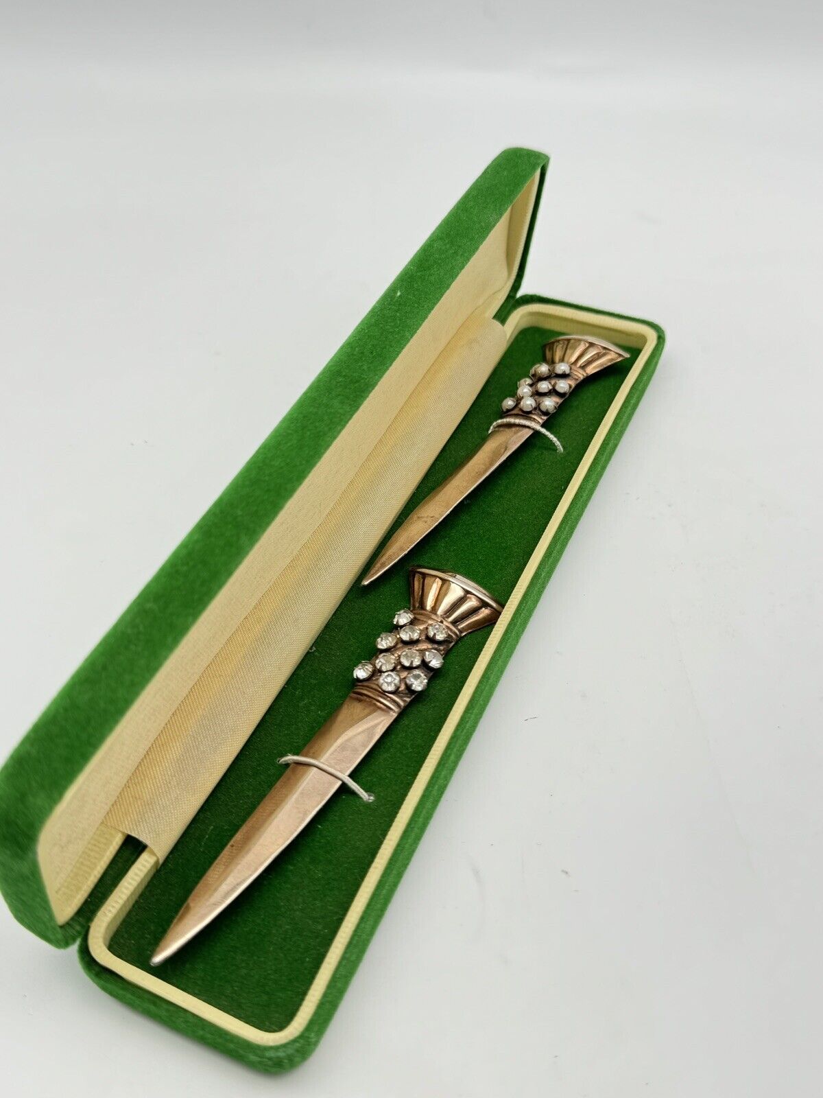 Vintage Kilt Pin Set STERLING Vermeil Broad Sword Design Adorned RARE SET
