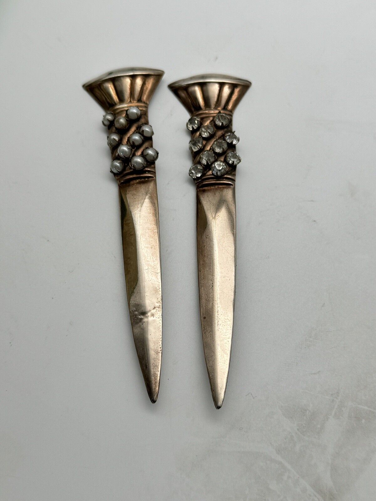 Vintage Kilt Pin Set STERLING Vermeil Broad Sword Design Adorned RARE SET
