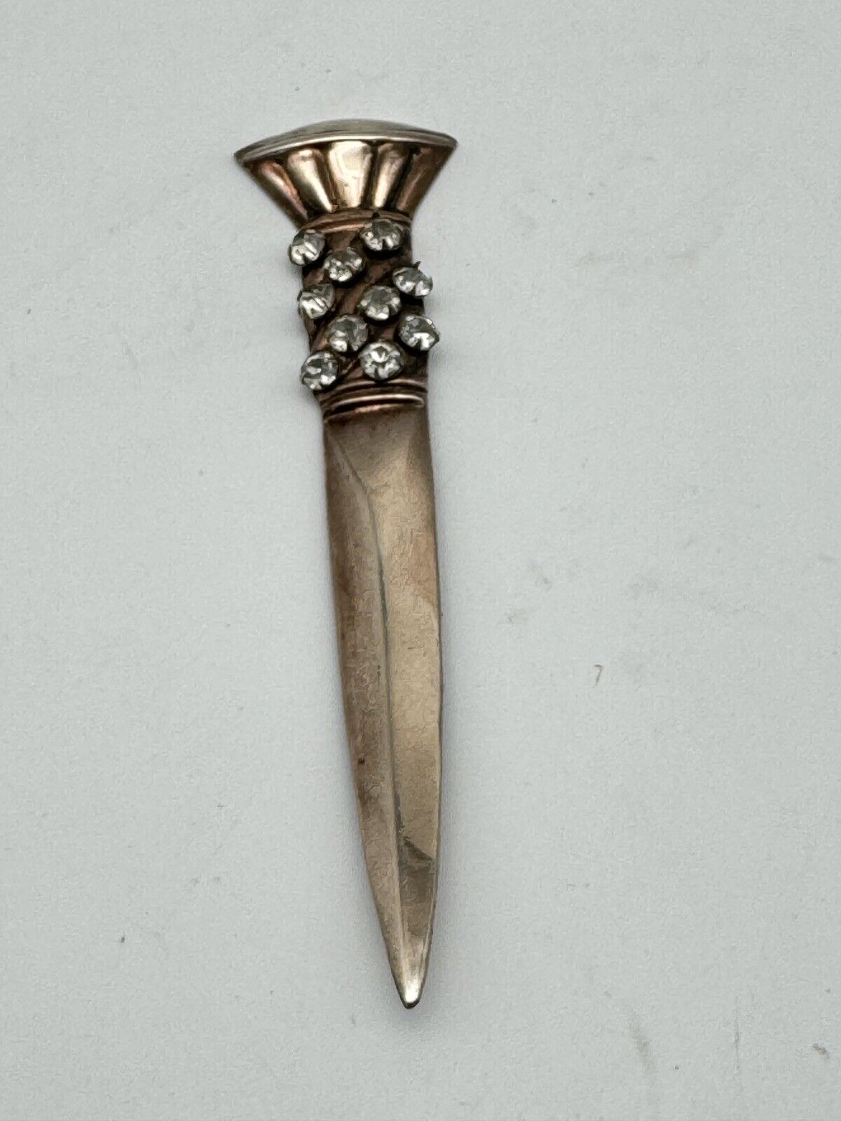 Vintage Kilt Pin Set STERLING Vermeil Broad Sword Design Adorned RARE SET