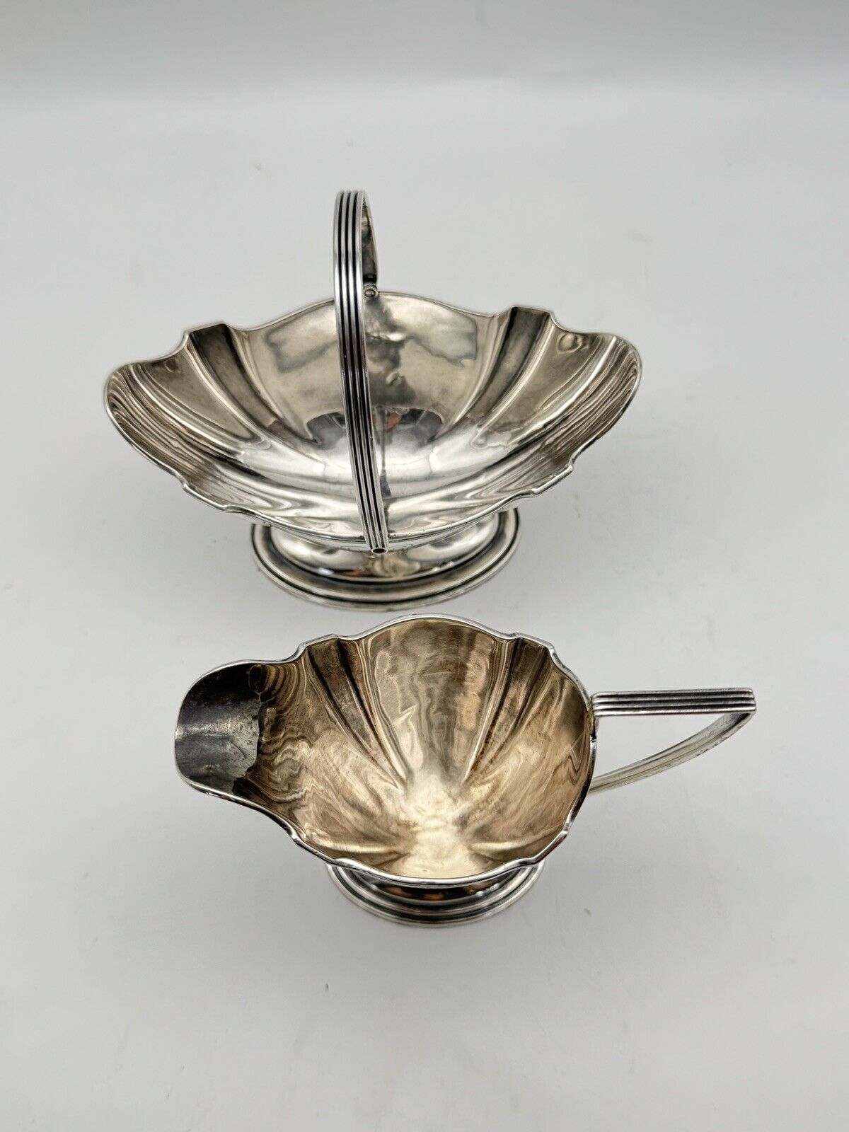 Gorham PLYMOUTH Sterling Silver Creamer & Sugar Monogrammed Small Dents‼️